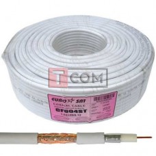 Кабель RG-6 EUROSAT (1,02CCS+48/0,12CCA), диам.-6,8мм, белый, 100м