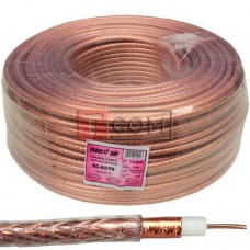 Кабель коаксиальный RG-6/TR EuroSat (1,02CCS+CCA-foil+64x0,12), диам-6,8мм, прозрачный, 100м