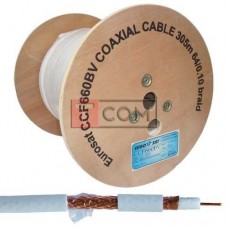 Кабель коаксиальный RG-6 (CCF660BV CCA) EUROSAT, одножильный, Cu, 64%, белый, 305м