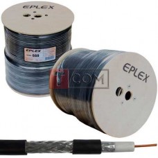 Кабель коаксиальный RG-6 (F660BV) EPLEX, одножильный, CCS, 64%, черный, 305м