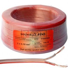 Кабель акустический Sound Star, CCA, 2х0.10мм², прозрачный, 100м