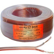 Кабель акустический Sound Star, Cu, 2х0.22мм², прозрачный, 100м