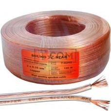 Кабель акустический Sound Star, Cu, 2х0.35мм², прозрачный, 100м