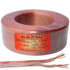 Кабель акустичний Sound Star, CCA, 2х0.35мм², прозорий, 100м