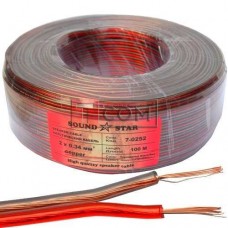 Кабель акустический Sound Star, Cu, 2х0.34мм², красно-чёрный, 100м