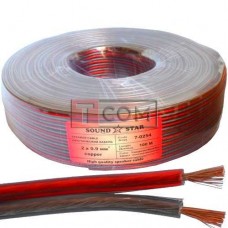 Кабель акустический Sound Star, Cu, 2х0,9мм², красно-чёрный, 100м