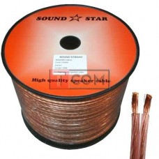 Кабель акустический Sound Star, CCA, 2х4.0мм², прозрачно-розовый, 100м