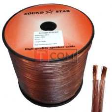 Кабель акустический Sound Star, CCA, 2х1.0мм², прозрачно-розовый, 100м