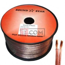 Кабель акустический Sound Star, Cu, 2х0.5мм², прозрачно-розовый, 100м