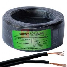 Кабель питания Sound Star, CCA, 2х0.10мм², чёрный, 100м