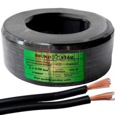 Кабель питания Sound Star, Cu, 2х0.35мм², чёрный, 100м
