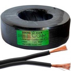 Кабель питания Sound Star, Cu, 2х0.75мм², чёрный, 100м