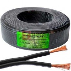 Кабель питания Sound Star, CCA, 2х0.75мм², чёрный, 100м