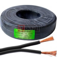 Кабель питания Sound Star, CCA, 2х1.5мм², чёрный, 100м