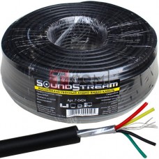 Кабель аудио-видео Sound Stream, 4 жилы, в экране, круглый, чёрный, 100м