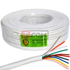 Кабель сигнальный VKcable, 10 жил, без экрана, 7х0.22мм, CCA, белый, 100м