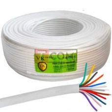 Кабель сигнальный VKcable, 12 жил, без экрана, 7х0.22мм, CCA, белый, 100м