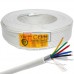 Кабель сигнальний VKcable, 6 жил, в екрані, 7х0.22мм, Cu, білий, 100м