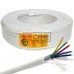 Кабель сигнальный VKcable, 6 жил, в экране, 7х0.22мм, Cu, белый, 100м