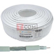 Кабель коаксиальный RG-6U (CS6-001) CommSpace, одножильный, CCS, 32%, белый, 100м