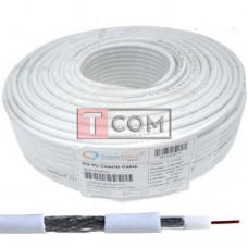 Кабель коаксиальный RG-6U (CS6-002) CommSpace, одножильный, CCS, 48%, белый, 100м