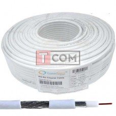 Кабель коаксиальный RG-6U (CS6-002) CommSpace, одножильный, CCS, 48%, белый, 100м