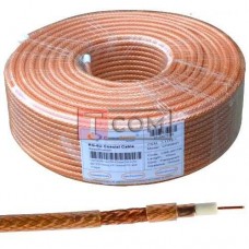 Кабель RG-6/TR (1,02CCS+CCA-foil+64x0,12), диам-6.8мм, прозрачн., 100м