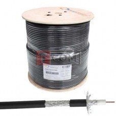 Кабель коаксиальный RG-6 (F690BVF) CommSpace, одножильный, CCS, 96%, с гелем, чёрный 305м