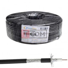 Кабель коаксиальный RG-6 (F690BVF) CommSpace, одножильный, CCS, 96%, с гелем, чёрный 100м