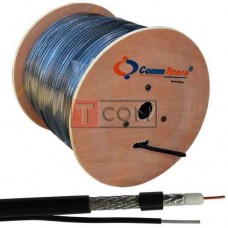 Кабель коаксиальный RG-6U (CS6-015) CommSpace, внешний, одножильный, CCS, 64%, чёрный, 305м
