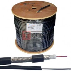 Кабель коаксиальный RG-6U (CS6-017) CommSpace, внешний, одножильный, CCS, 96%, чёрный, 305м