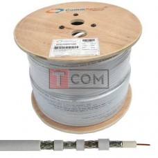 Кабель коаксиальный RG-6U (CS6-021) CommSpace, одножильный, CCS, 64%+48%, белый, 305м