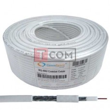 Кабель коаксиальный RG-6U (CS59-001) CommSpace, одножильный, CCS, 64%, белый, 100м