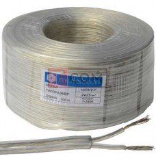 Кабель электрический Multicom 2×0.5мм², TinCCA, круглый, прозрачный, 100м