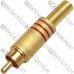 Штекер RCA металл. gold, с пружиной, диам.-6.5мм, красный