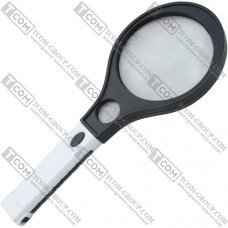 Лупа ручная MG80120-B круглая с LED подсв. +UV, 4X, диам.-120мм + 10X, диам.-30мм