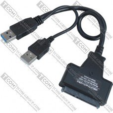 Перехідник SATA 3.0 для підключення жорсткого диску (2 штекери USB - штекер SATA)