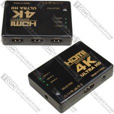Свитч HDMI на 3 порта (3 гнезда HDMI - 1 гнездо HDMI), c пультом