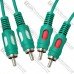 Шнур соединительный TCOM, 2RCA - 2RCA, диам-4х8мм, зелёный, 1.5м