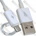Шнур штекер USB А - штекер micro USB, Ø3мм, 2м, белый