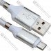Шнур штекер USB А - штекер micro USB, магнитная смотка, 1м, белый