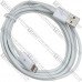 Шнур штекер USB А - штекер Iphone 6, Ø 3мм, 2м, белый