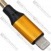 Шнур комп'ютерний штекер USB А - штекер iPhone 6, металева ізоляція, 1м, чорний