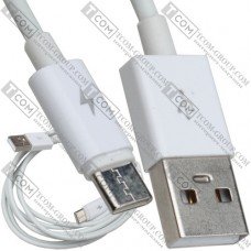 Шнур штекер USB А - штекер USB type C, диам.-3мм, 2м, белый