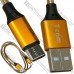 Шнур штекер USB type А - штекер USB type С, 1м., металл изоляция