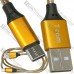 Шнур штекер USB type А - штекер USB type С, 1м., металл изоляция