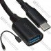 Перехідник OTG (шт.USB 3.1Type C - гн.USB 3.0 A), з кабелем 0,2м., чорний