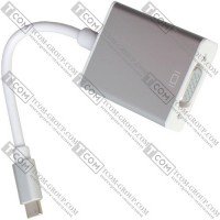 Переходник HDTV 4К TCOM, штекер USB type C - гнездо VGA, с кабелем 15см, блистер