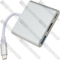 Переходник Type C 3.1 HUB (гнездо USB type C 3.1 + гнездо HDMI + гнездо USB 3.0)