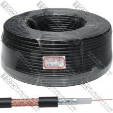Кабель RG-59 (0,5CU+3,1PE+Al+96/0,12CCA), диам.-6мм, чёрный, 100м